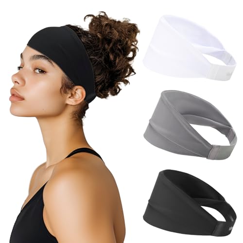 Sweat Absorb Headband for Men & Women, Athletic Headband for Running Yoga Workout, Wide Fashion Headband for Daily, 4" Wid...