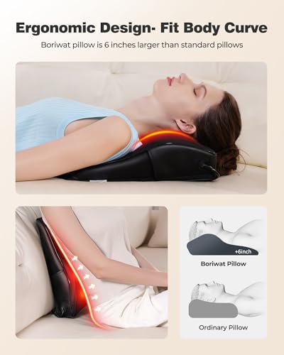 OMASSA Shiatsu Neck Massager with Heat, 3D Kneading Back Massage Pillow for Pain Relief, Massagers for Neck and Back, Shou...