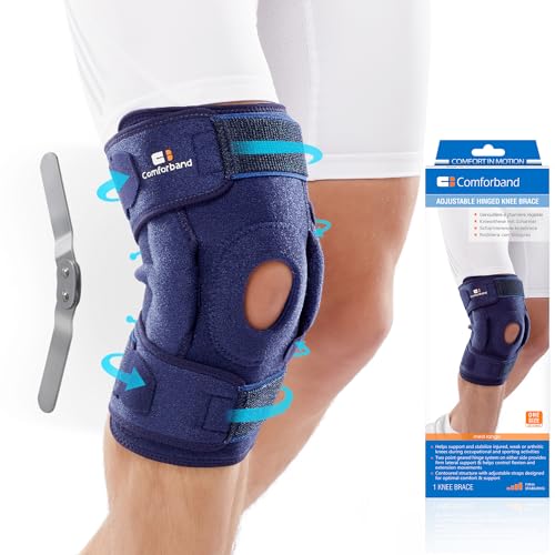 Comforband Adjustable Hinged Knee Brace – Dual Side Hinges for ACL, PCL, MCL Injury Support, Meniscus Tear, Arthritis Pain...