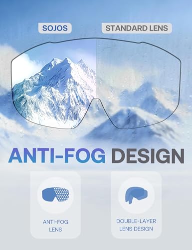 SOJOS Ski Goggles for Men Women, Snowboard Anti Fog UV Protection Winter Sports Goggles, SJ3069