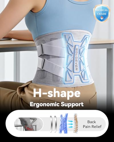 Medical-Grade Back Brace for Women Lower Back Pain Relief [Ultra Breathable & Stronger Support] Back Support Brace with Ad...