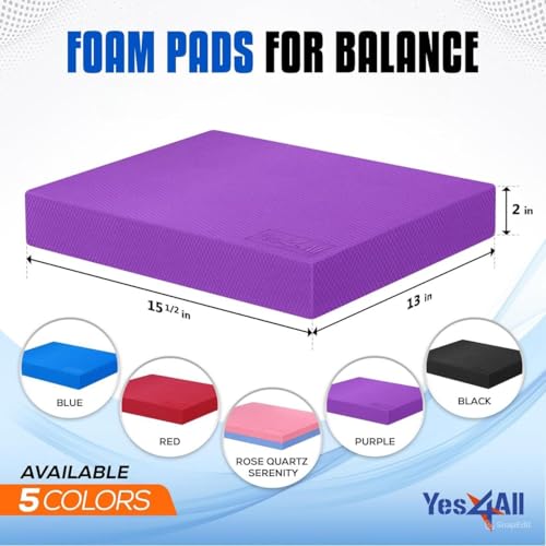 Yes4All Balance Pad, Nonslip TPE Foam Balance Pad with Upgraded Sizes - L, XL, XXL Balance Mat for Fitness, Yoga & Stabili...