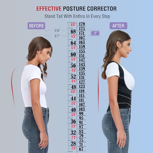 Enthra Back Brace Posture Corrector for Women and Men with Spine Vertical Alignment System, Lower Back Pain Relief, Back S...