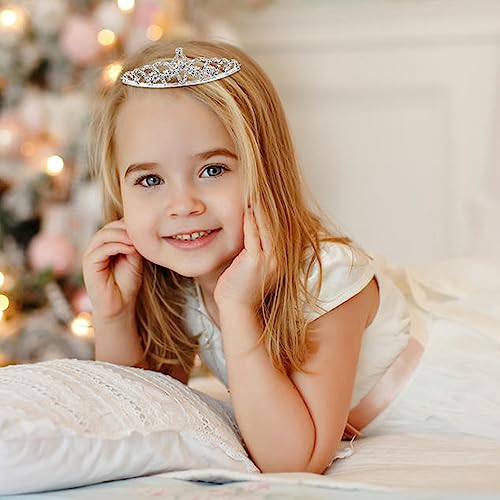 Cinaci 8 Pack Silver Metal Sparkly Glitter Rhinestone Crown Headbands Wedding Prom Birthday Party Princess Hair Tiaras Cla...