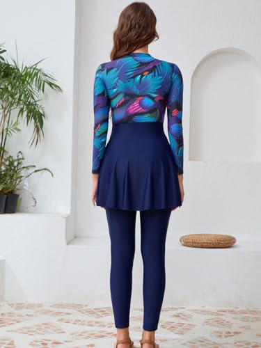 ODIZLI Muslim Swimming Suit for Women Rash Guard Long Sleeve Swimsuit Surfing Bathing Suit Wetsuit