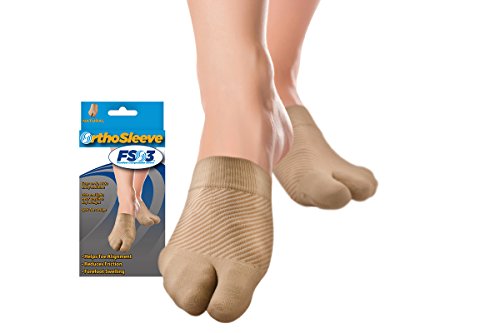 OrthoSleeve FS3 Forefoot Compression Sleeves Bunion Comforter and Split Toe Alignment Sleeve with Padded Toe Zone to Reduc...