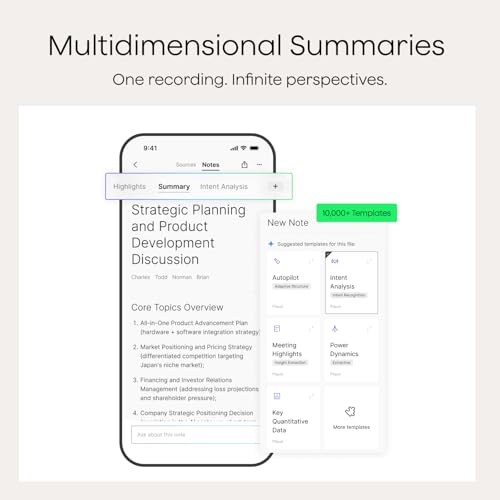 Plaud NotePin S AI Voice Recorder, Wearable AI Notetaker, AI Transcribe & Summarize, Support 112 Languages, 64GB Memory, A...