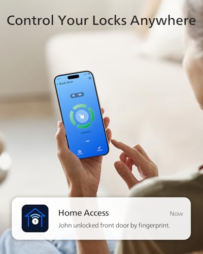 Philips Wi-Fi Smart Door Lock, Keyless Entry Door Lock with App Control,Fingerprint ID,Auto Lock,Keypad Deadbolt with Wi-F...