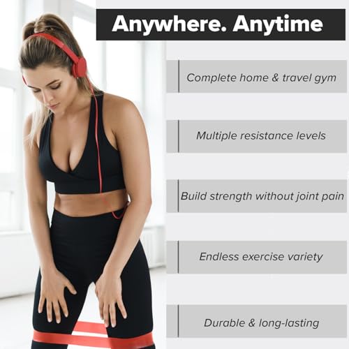 Resistance Bands for Working Out (Set of 5) – Elastic Bands for Exercise & Physical Therapy – Loop Resistance Bands for Gl...