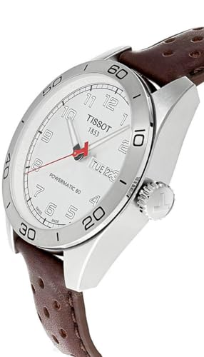 Tissot Mens Tissot PRS 516 Powermatic 80 316L Stainless Steel case Automatic Watch, Brown, Leather, 20 (T1314301603200)
