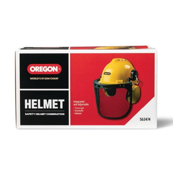 Oregon Chainsaw Safety Protective Helmet with Visor Combo Set, Yellow