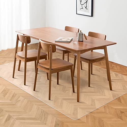 FURKIT Floor Mats for Home, 5'×7' Clear Area Rug for Dining Room, Durable Non-Slip Hard Floor Living Room Rug, PVC Waterpr...
