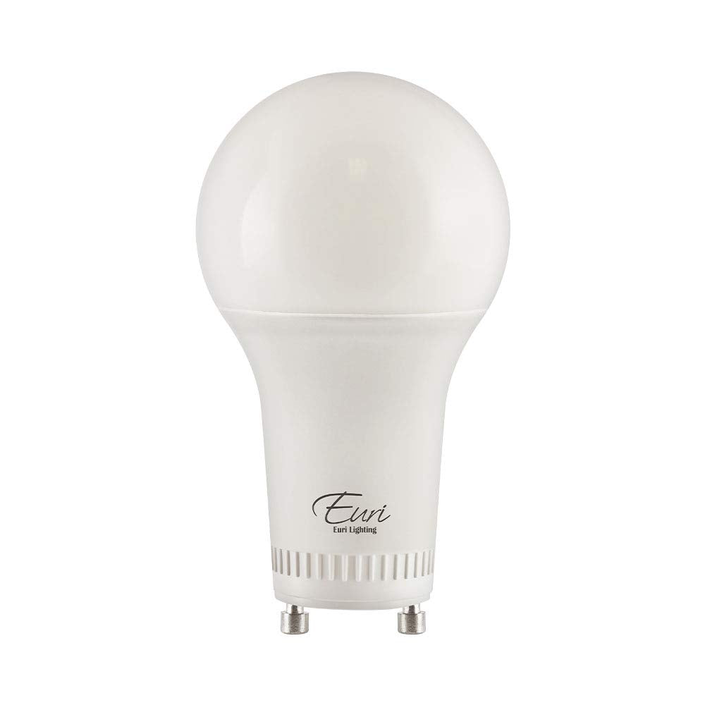 Euri Lighting EA19-14W1100eGV, NON-DIMMABLE LED Multi-Volt 120-277V A19, 14W (100W Equivalent), 3000K (Soft White) GU24 Base, Da