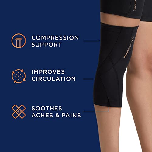 Tommie Copper Performance Compression Knee Sleeve l Knee Brace for Joint Support l Men and Women, Black - Medium