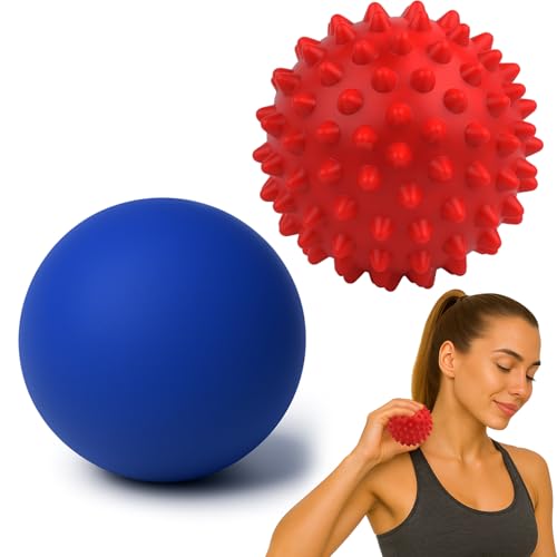 Physical Massage Therapy Ball Set: Lacrosse & Spiky Ball Set for Myofascial Release, Plantar Fasciitis, Stress Relief for ...
