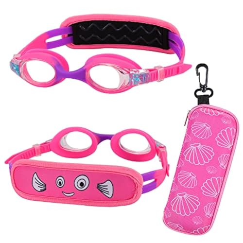 RUIGAO Kids Swim Goggles Age 2-6, Toddler Goggles No Hair Pull,Child Goggles Padded HeadBand