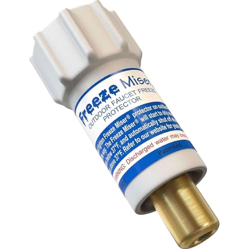 Freeze Miser Outdoor Faucet & Spigot Freeze Protection – Patented Valve Shield, Activates at Water Temperature Below 37°F/...