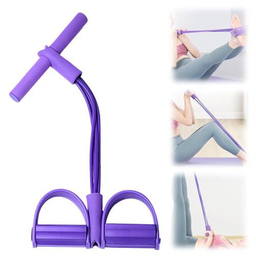 2026 New 21 Fitness Resistance Bands-4 Tube Pedal Ankle Puller, Resistance Band with Handle, Detachable and Adjustable Ped...