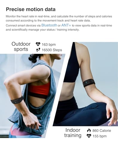 Heart Rate Monitor Armband HRM CHILEAF Heart Rate Sensor HR Sensor IP67 ANT+ Bluetooth 60H Long Battery Life Compatiable f...