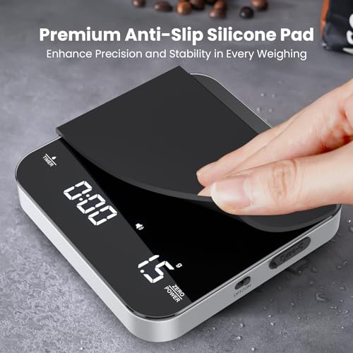 Maestri House Mini Coffee Scale with Timer, USB-C Rechargeable Espresso Scale, 2kg/0.1g Accurate Scale for Espresso and Po...