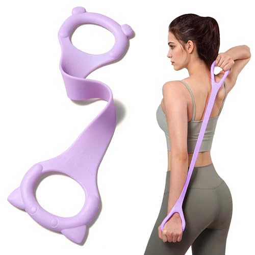 Figure 8 Fitness Resistance Band with Handles, Arm & Back Training Elastic Rope for Pure Barre Workout, Chest, Shoulder St...