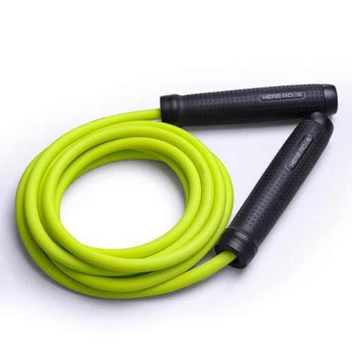 1LB Weighted Jump Rope for Men Women, Hererope Heavy Jump Rope with Metal Handle & Smooth Spin Bearings, Non-Slip Grip, Ju...
