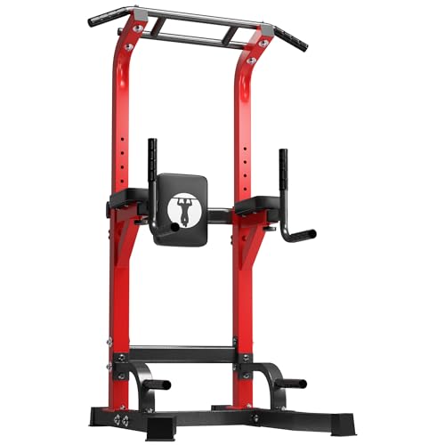 DlandHome Power Tower Pull Up Bar Station, Heavy Duty Adjustable Height for Home Gym Strength Training Equipment 330LBS We...