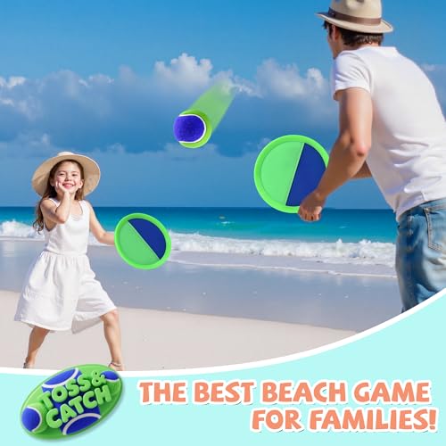 Toss and Catch Ball Set Beach Toys for Kids Outdoor Toys and Yard Games for Boys and Girls Improves Focus Great for Exerci...