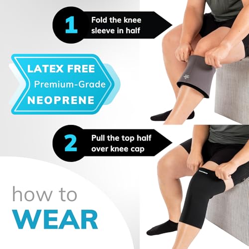 BraceAbility Plus Size Neoprene Knee Sleeve - Compression Support Brace for Bariatric Women or Men with Arthritis Joint Pa...