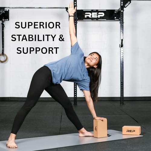REP Fitness Cork Yoga Block, Eco-Friendly & Non-Slip Yoga Brick | Firm Support for Balance, Poses & Stretching | Durable C...