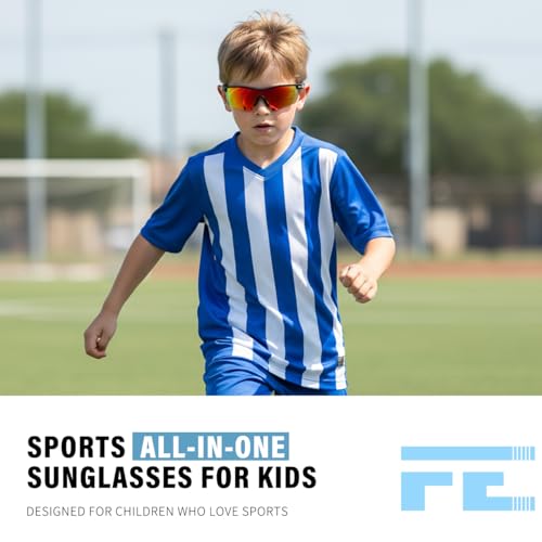 FEISEDY Kids Teens Baseball Polarized Sunglasses Sports TR90 Frame Boys Girls Cycling B2454