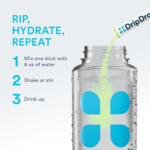 DripDrop Sugar Free Hydration Packets - Zero Lemon Lime - Single Serve Electrolytes Powder Drink Mix - Non-GMO, Gluten Fre...