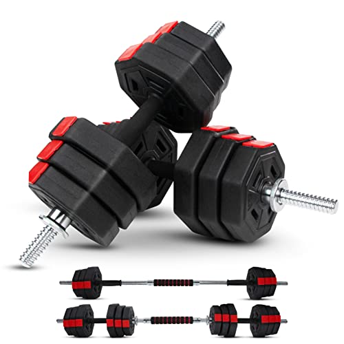 Yes4All Upgraded 44lbs/66lbs Pair Adjustable Weights Dumbbells Set, Free Weights Dumbbells Set with Connector, Cement Mixture