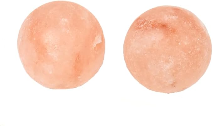 QYLHH 2 Pcs Ball Himalayan Salt Massage Stones Hot Massage Cold Massage Stones Set Warm Rocks Kit for Facial SPA1.97IN