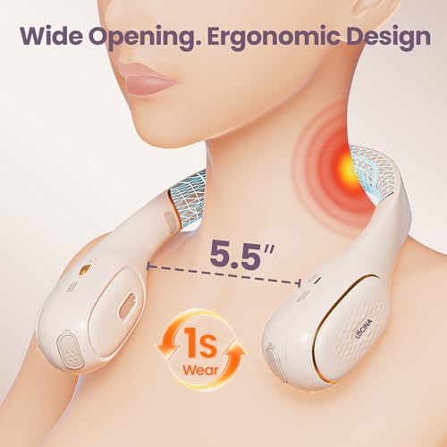 Neck Breast Pump Hands Free, Wearable Breastfeeding Pump with Hospital-Grade Suction, 4 Modes & 9 Levels, Portable Electri...
