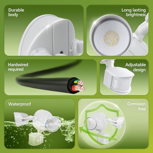 Philips 44W 4200 lm LED Security Light Outdoor w/PIR Motion Sensor, 5000K Daylight Flood Light, Waterproof, Dusk to Dawn, ...