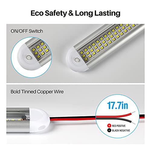12v LED Interior Light Bar，CT CAPETRONIX 120LEDs 1500LM 8W DC 12 Volt led Strip Lights with ON/Off Switch，for Enclosed Car...