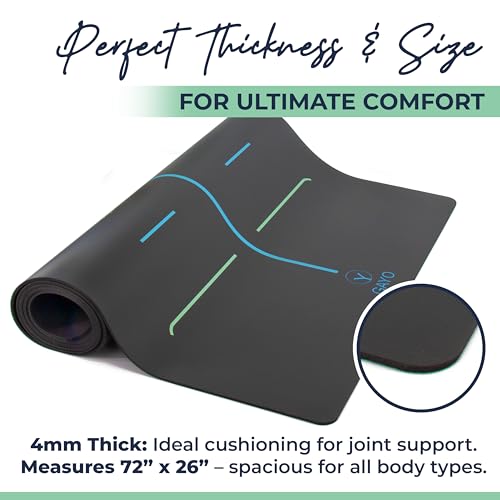 Y O Gayo Eco Balance Yoga Mat with Carry Strap – Superior Grip, Non-Slip, Durable & Lightweight, Sustainable Natural Rubbe...