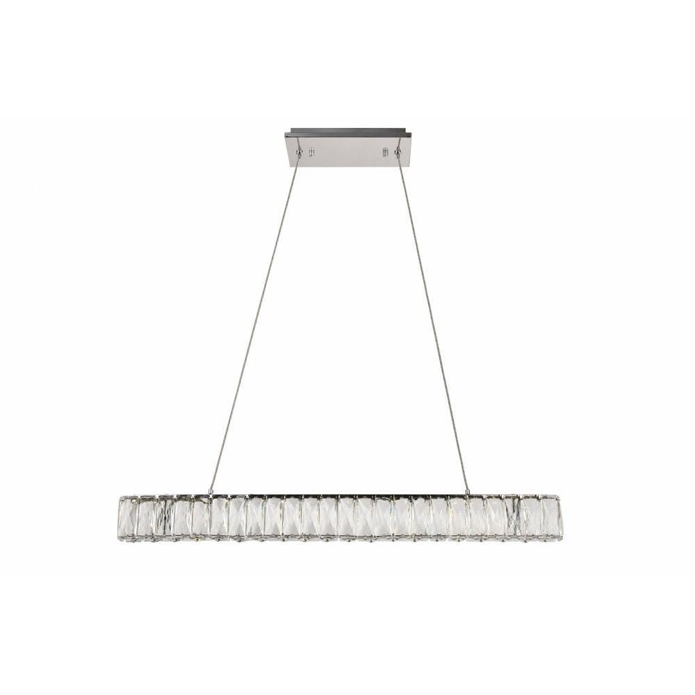 Elegant Lighting Monroe LED Chandelier - Chrome, Clear Crystal, 31.5inx31.5inx3in, Model 3503D31C