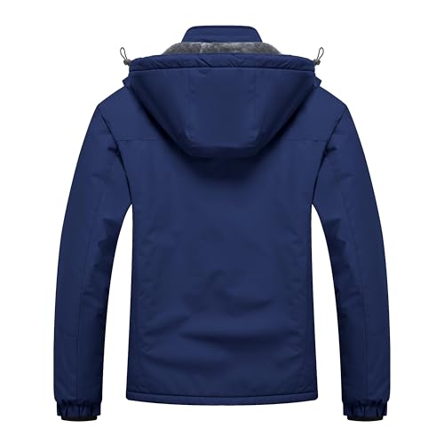 WULFUL Men's Ski Jackets Warm Winter Snow Windbreaker Resistant Snowboard Fleece Coat Mountain Waterproof Parka with Hood