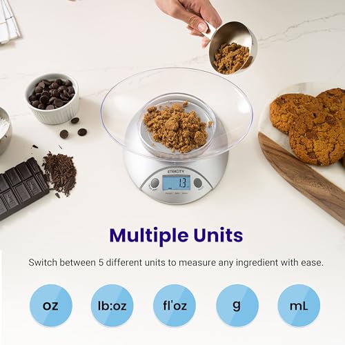 Etekcity Food Kitchen Scale With Bowl, Digital Ounces and Grams for Cooking, Baking, Meal Prep, Dieting, and Weight Loss, ...