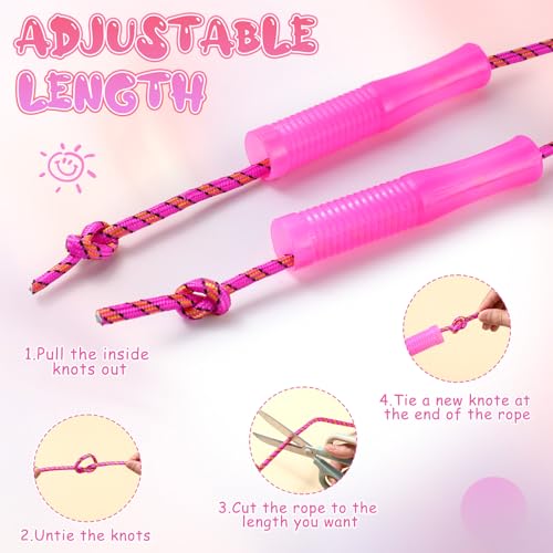 Aoriher 7.87 ft Cotton Colorful Jump Rope for Kid Toddler Bulk Adjustable Length Stripe Skipping Rope with Plastic Handle ...