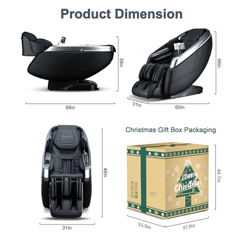 iBooMas 4D Zero Gravity Massage Chair, Shaitsu Massage Chairs with Full Body Airbags,Calf & Foot Rollers,Thai Strech,Touch...