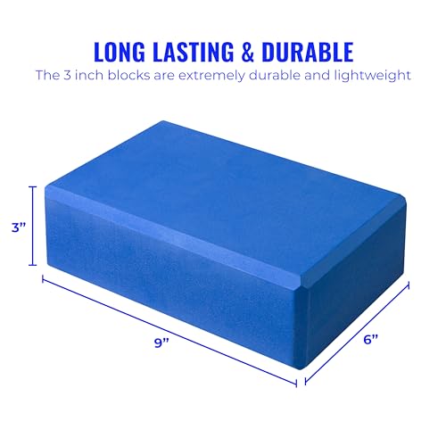 Hello Fit 3" Yoga Block, 10 Pack Bulk EVA Foam Yoga Blocks, Firm and Supportive Yoga Brick, Balance Foam for Stretching, P...