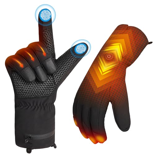 Hinsole Heated Gloves for Men Women, Upgraded Rechargeable Winter Work Sports Gloves, Touchscreen-Friendly, Rapid Heat