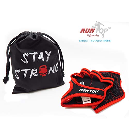 RUNTOP Workout Gloves Fitness Cross Training WODS Gym Yoga Exercise Grip Pads Weight Lifting Powerlifting Anti-Slip Bareha...