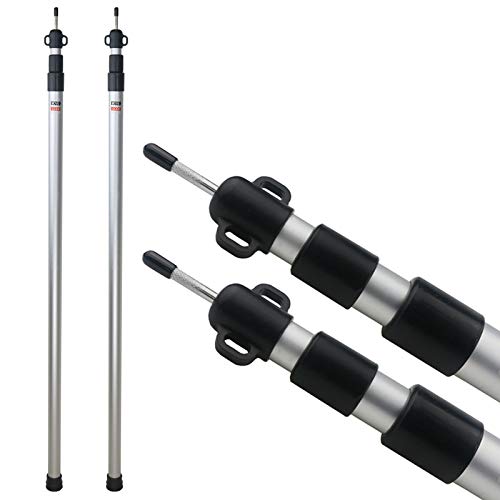 Sunnyglade 2 Pcs Adjustable Tarp Poles, Silver , Telescoping Aluminum Rods Portable Awning Poles for Camping,Backpacking,H...