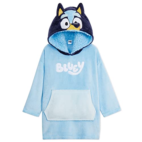 Bluey Blanket Hoodie for Kids Cozy Warm Fleece Wearable Blanket Girls Gifts