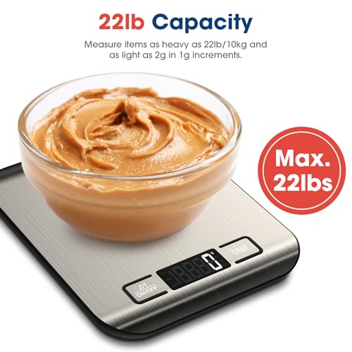 Mik-Nana Food Scale, 22lb Digital Kitchen Scale Weight Grams and Ounces for Baking Cooking Coffee Package Postage, 6 Units...