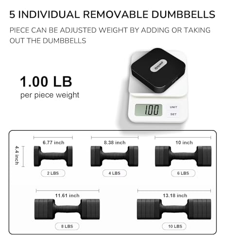 16LBS/20LBS Dumbbells Sets Adjustable Dumbbell Set Hand Weights for Women Men Free Weights Dumbbells Set Exercise Fitness ...